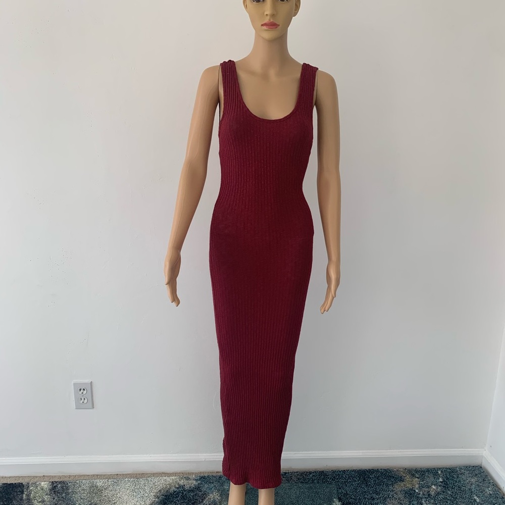 Skin Fit Red Long Dress